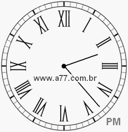 Relógio com Número Romano Marcando 14h23min