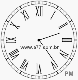 Relógio com Número Romano Marcando 14h24min