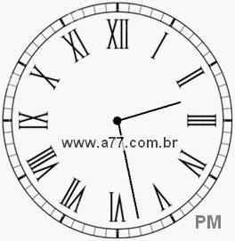 Relógio com Número Romano Marcando 14h28min