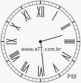 Relógio com Número Romano Marcando 14h29min