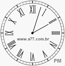 Relógio com Número Romano Marcando 14h3min