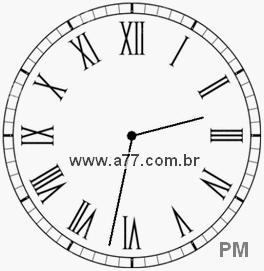 Relógio com Número Romano Marcando 14h32min