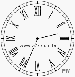 Relógio com Número Romano Marcando 14h34min