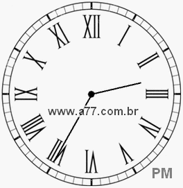 Relógio com Número Romano Marcando 14h35min
