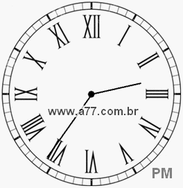 Relógio com Número Romano Marcando 14h36min