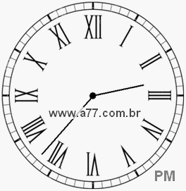 Relógio com Número Romano Marcando 14h37min