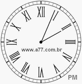 Relógio com Número Romano Marcando 14h4min