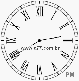 Relógio com Número Romano Marcando 14h40min