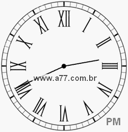 Relógio com Número Romano Marcando 14h41min