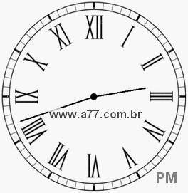 Relógio com Número Romano Marcando 14h42min
