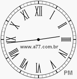 Relógio com Número Romano Marcando 14h44min