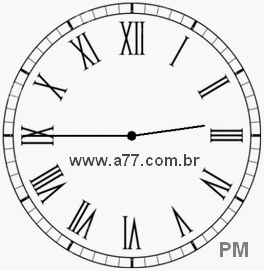 Relógio com Número Romano Marcando 14h45min