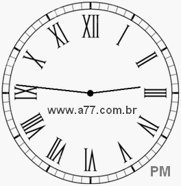 Relógio com Número Romano Marcando 14h46min
