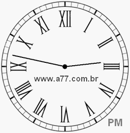 Relógio com Número Romano Marcando 14h47min