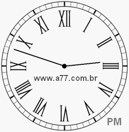 Relógio com Número Romano Marcando 14h48min