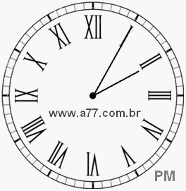 Relógio com Número Romano Marcando 14h5min