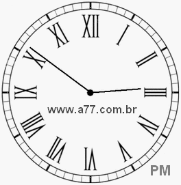 Relógio com Número Romano Marcando 14h51min