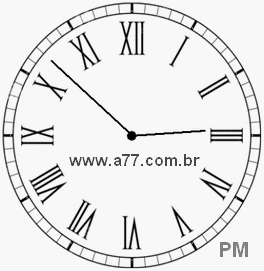 Relógio com Número Romano Marcando 14h52min