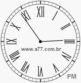 Relógio com Número Romano Marcando 14h54min
