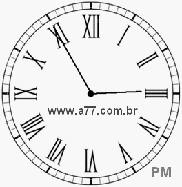 Relógio com Número Romano Marcando 14h55min