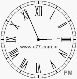 Relógio com Número Romano Marcando 14h56min