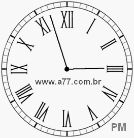 Relógio com Número Romano Marcando 14h57min