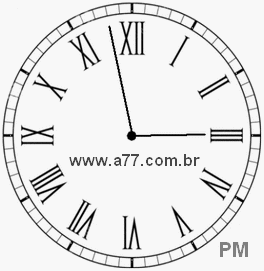 Relógio com Número Romano Marcando 14h58min