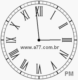 Relógio com Número Romano Marcando 14h59min