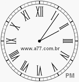 Relógio com Número Romano Marcando 14h6min