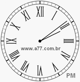 Relógio com Número Romano Marcando 14h9min