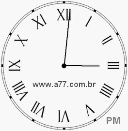 Relógio com Número Romano Marcando 15h1min