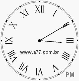 Relógio com Número Romano Marcando 15h10min