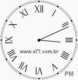 Relógio com Número Romano Marcando 15h11min