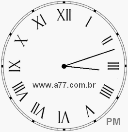 Relógio com Número Romano Marcando 15h12min