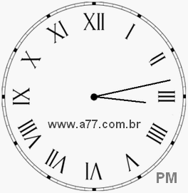 Relógio com Número Romano Marcando 15h13min