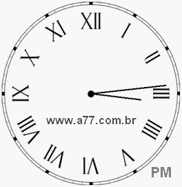 Relógio com Número Romano Marcando 15h14min