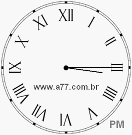 Relógio com Número Romano Marcando 15h15min