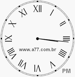 Relógio com Número Romano Marcando 15h16min