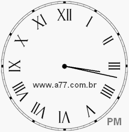 Relógio com Número Romano Marcando 15h17min