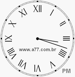 Relógio com Número Romano Marcando 15h18min
