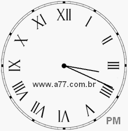Relógio com Número Romano Marcando 15h19min