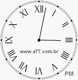 Relógio com Número Romano Marcando 15h2min