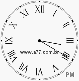 Relógio com Número Romano Marcando 15h20min