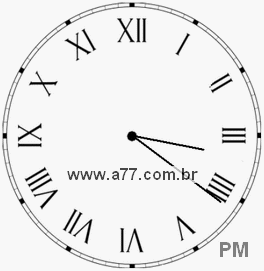 Relógio com Número Romano Marcando 15h21min