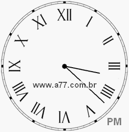 Relógio com Número Romano Marcando 15h22min