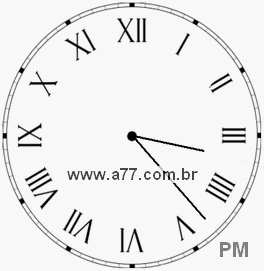 Relógio com Número Romano Marcando 15h23min