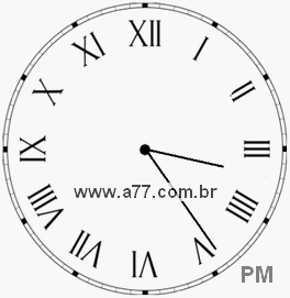 Relógio com Número Romano Marcando 15h24min