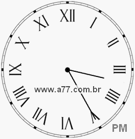 Relógio com Número Romano Marcando 15h25min