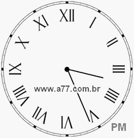 Relógio com Número Romano Marcando 15h26min