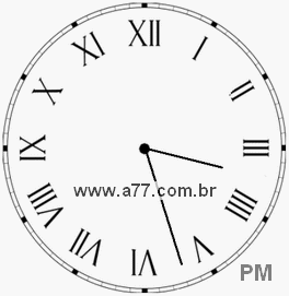 Relógio com Número Romano Marcando 15h27min